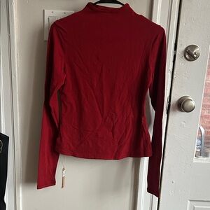 SKIMS Women's Long Sleeve Mock Neck Top - Red